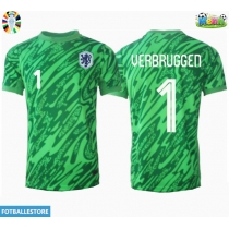 Nederland Bart Verbruggen #1 Keeper Hjemmedrakt EM 2024 Kortermet